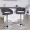 Flash Furniture Contemporary Charcoal Fabric Adjustable Height Barstool with Rounded Mid-Back and Chrome Base